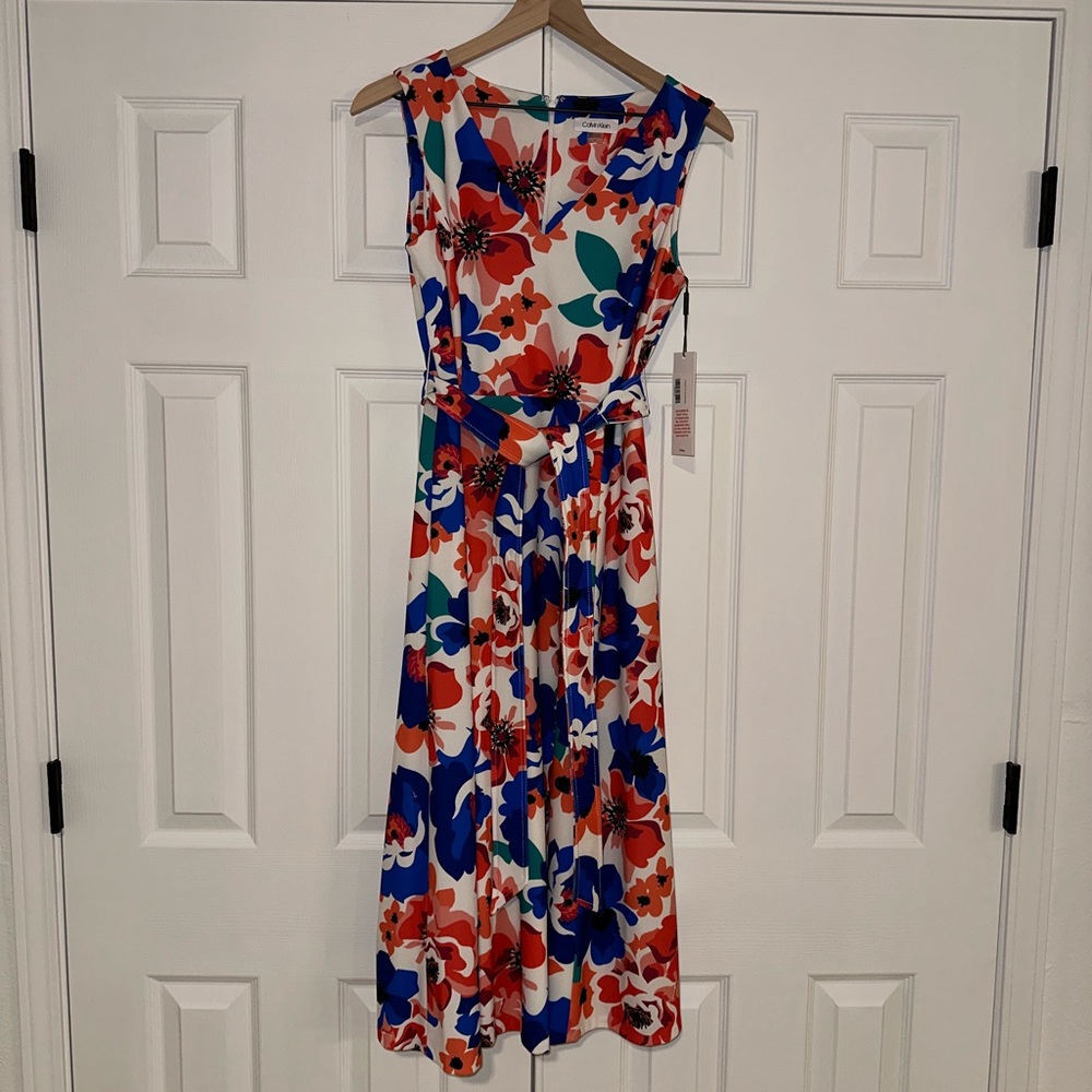 Calvin Klein floral midi dress